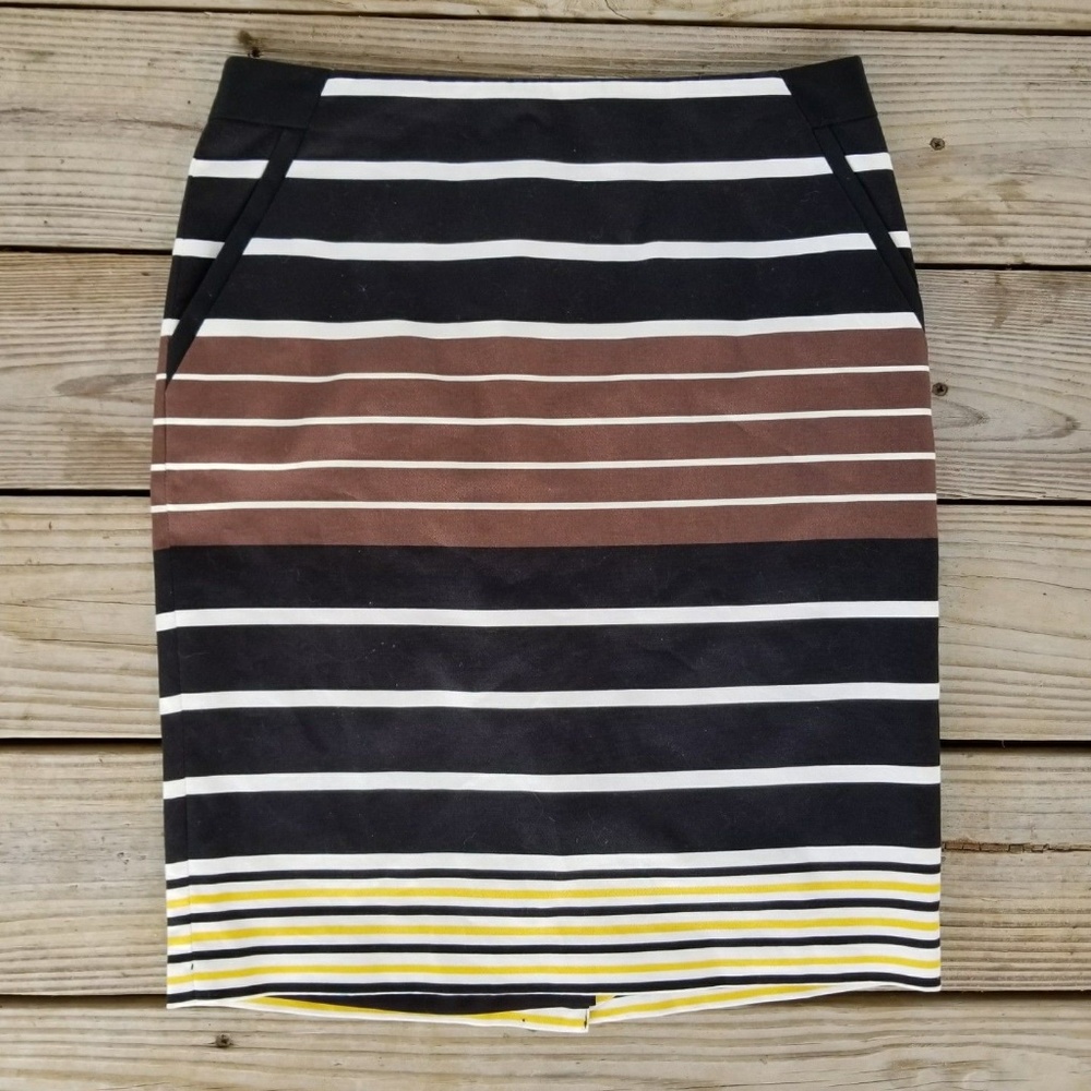 Black Brown Yellow Stripe Pencil Pockets CAREER